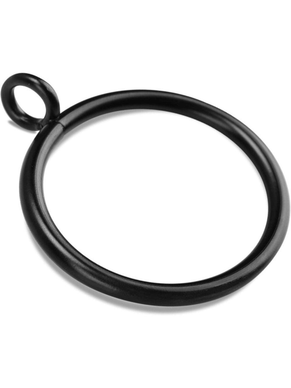 40 PCS Black Curtain Rings with Eyelet for 1.25" Rods - Durable Drapery Clips
